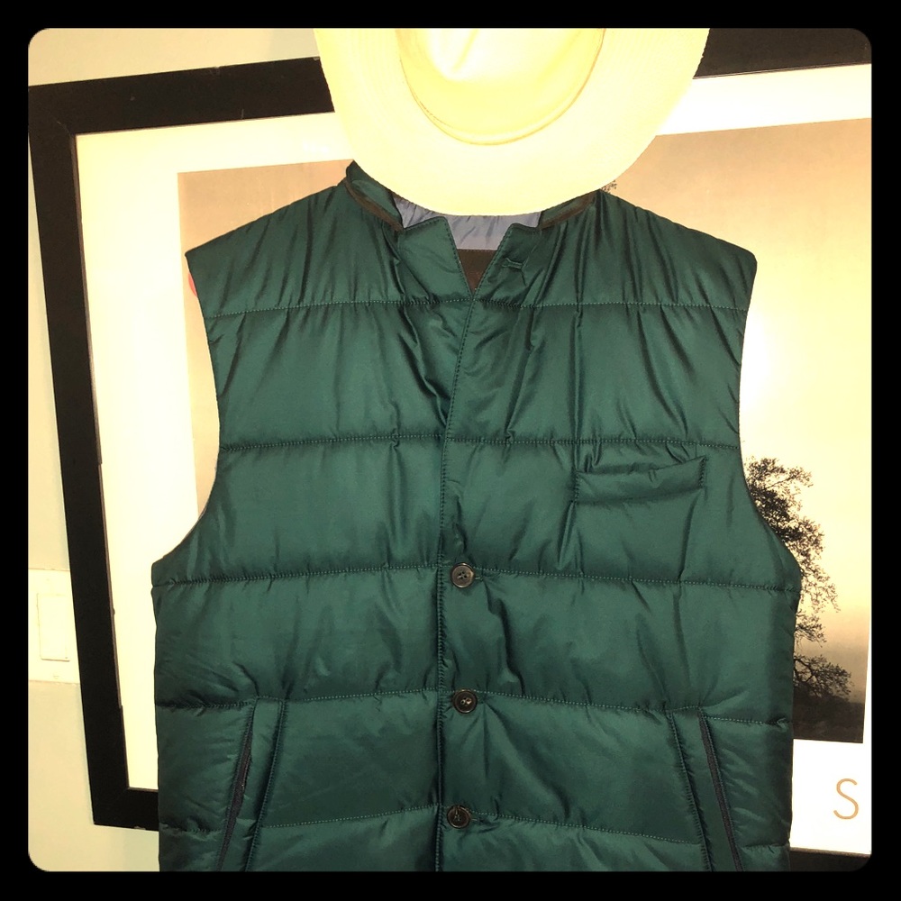 Classic Aqua Down Feather Vest by Robert Talbott